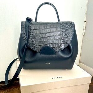 Polene Numero Un Edition Trio Midnight Blue Navy Crocodile New w/box
